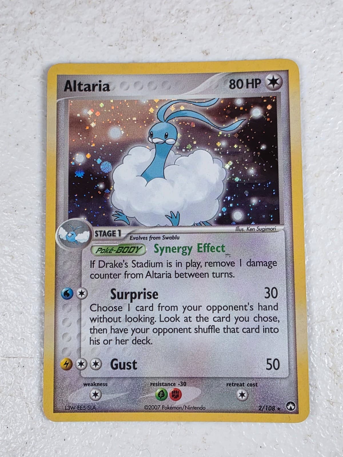 2006 Pokemon ALTARIA Ex Power Keepers Set COSMOS HOLO Rare Card 2/108 SWIRL