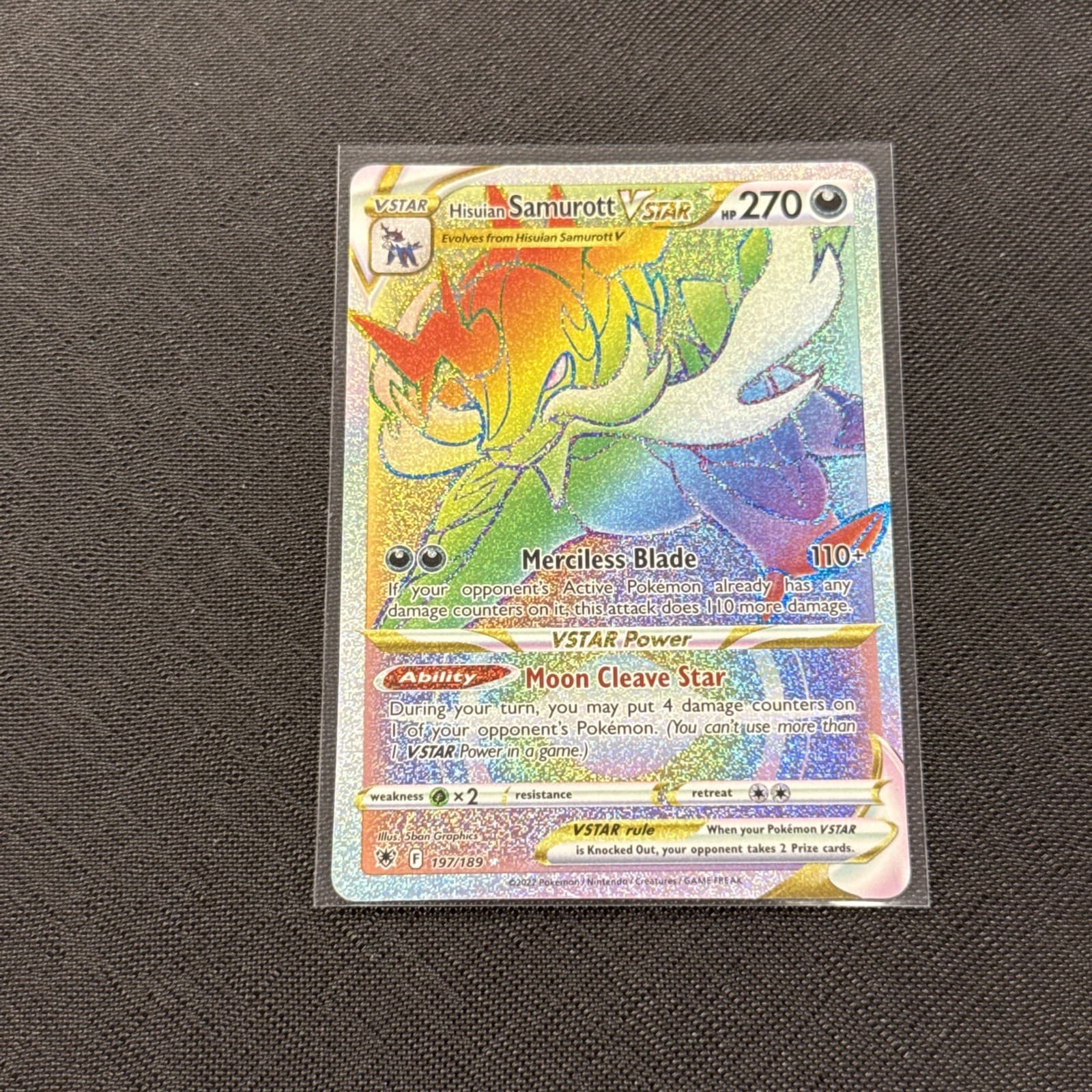 Pokémon TCG Hisuian Samurott VSTAR Astral Radiance 197/189 Secret Rare. Pk004078