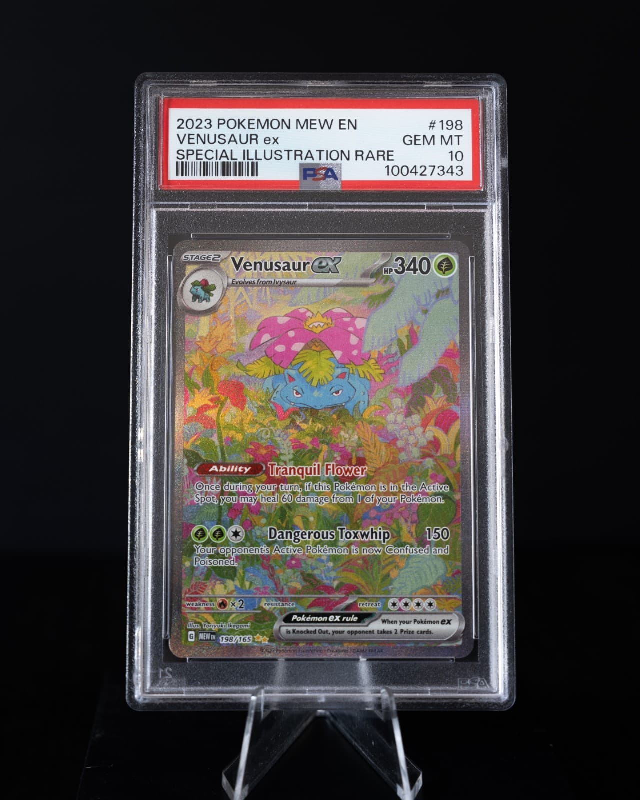 Venusaur ex 198/165 SV 151 Special Illustration Rare Holo EN 2023 PSA 10