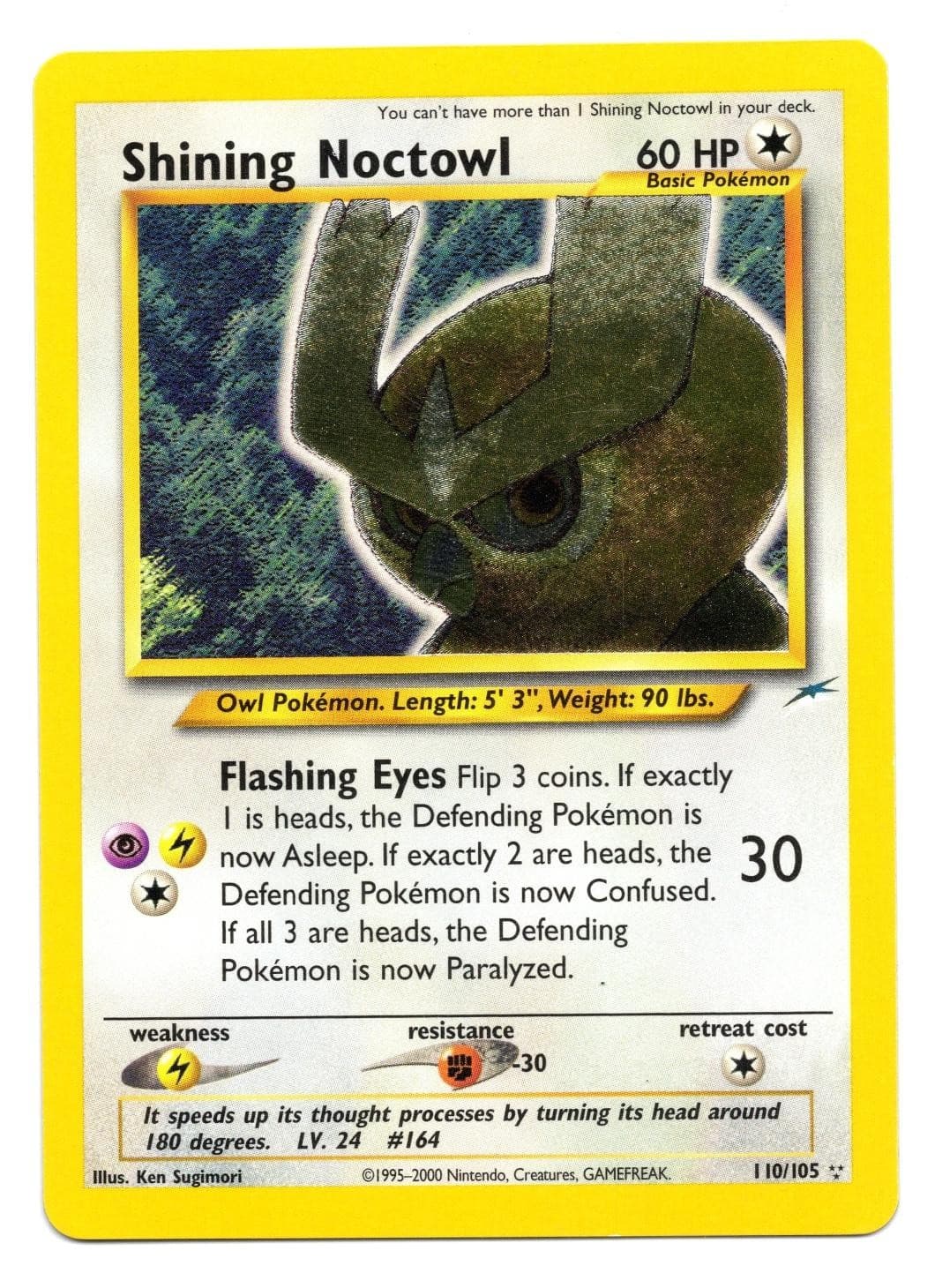 Shining Noctowl 110/105 Rare Shining Neo Destiny Pokemon Unlimited Holo NM/LP
