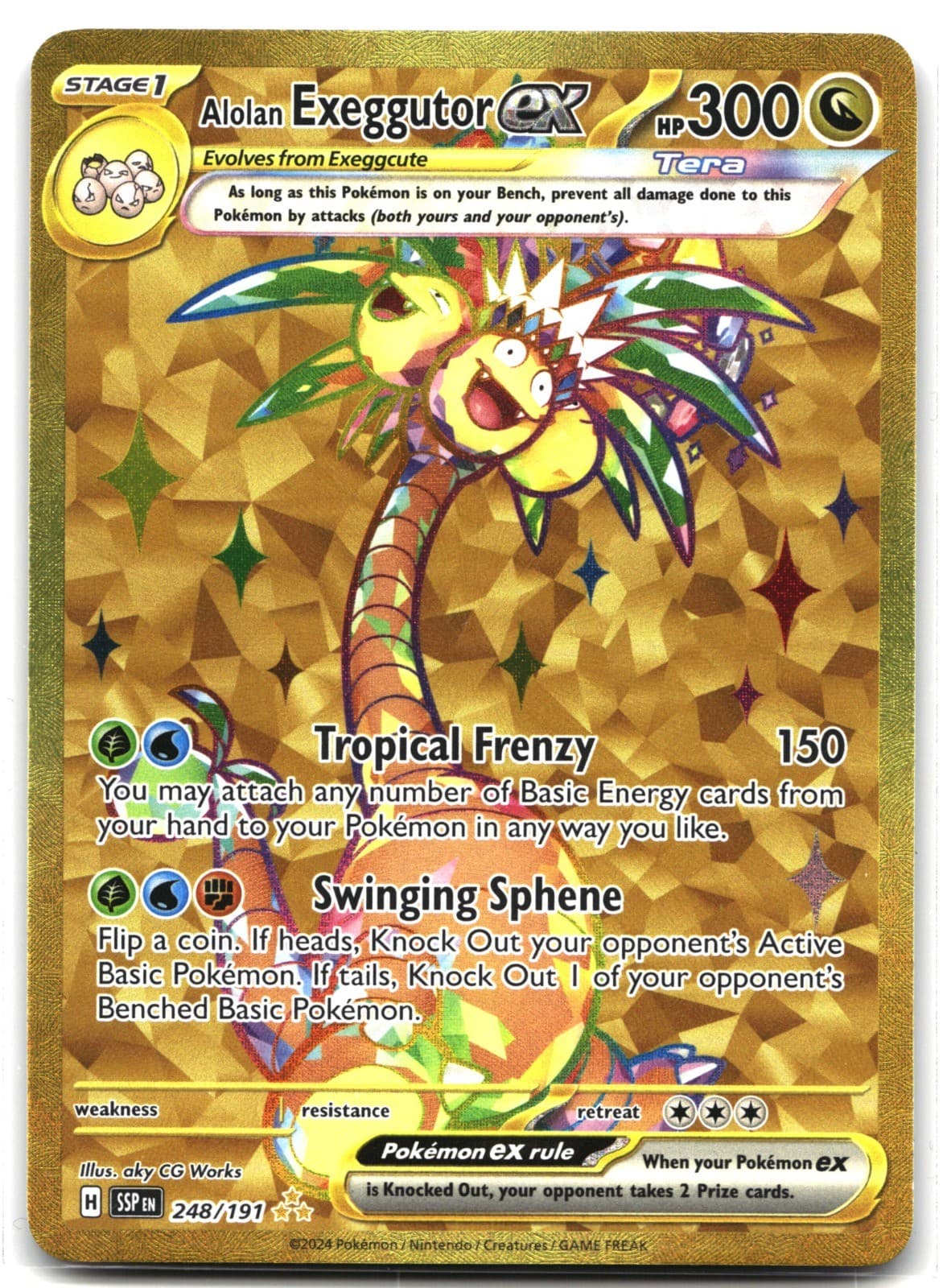 Alolan Exeggutor ex Pokemon SV08: Surging Sparks 248/191 Holo NM