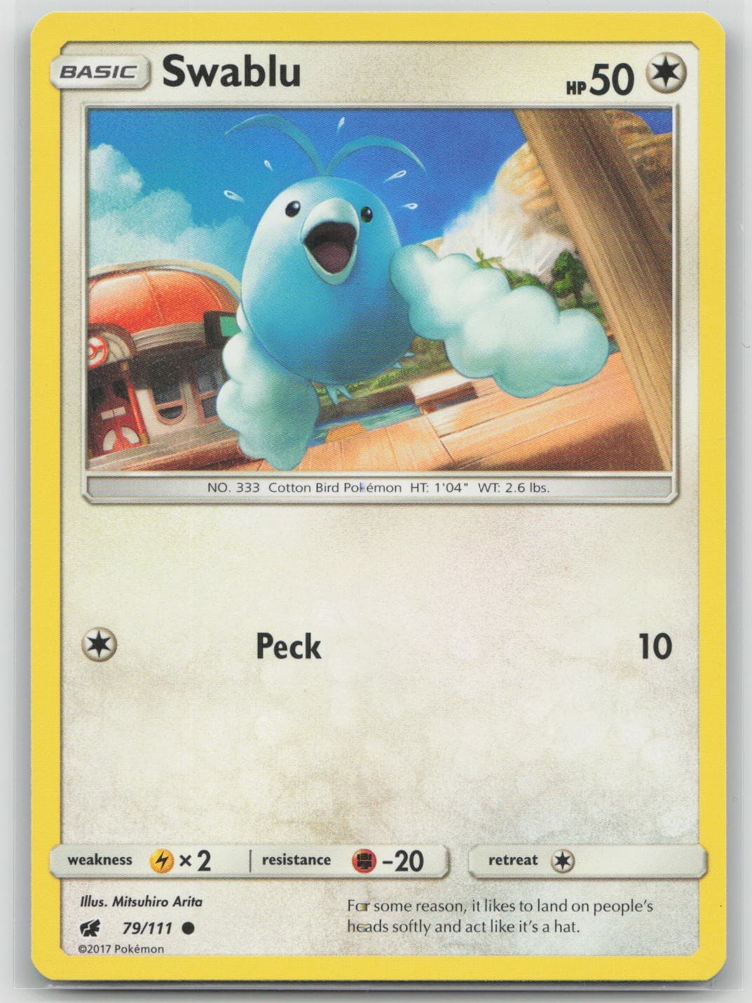 Swablu 79/111 Common Crimson Invasion Pokemon Near Mint