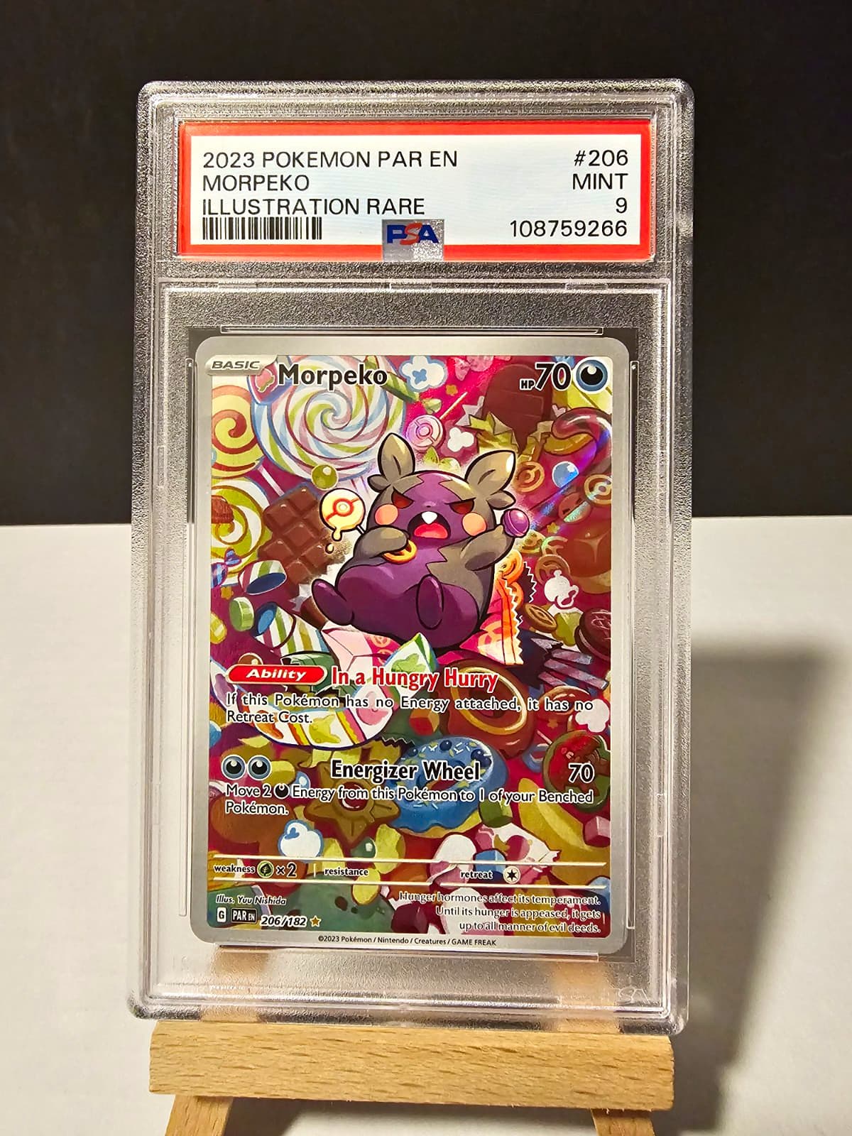 The Pokémon Company Pokémon TCG Morpeko 206/182 Paradox Rift IR Holo PSA 9