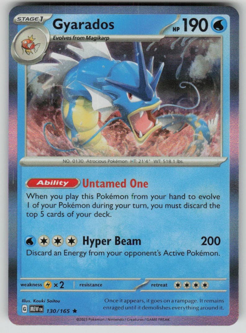Gyarados 130/165 R 151 Pokemon Holo