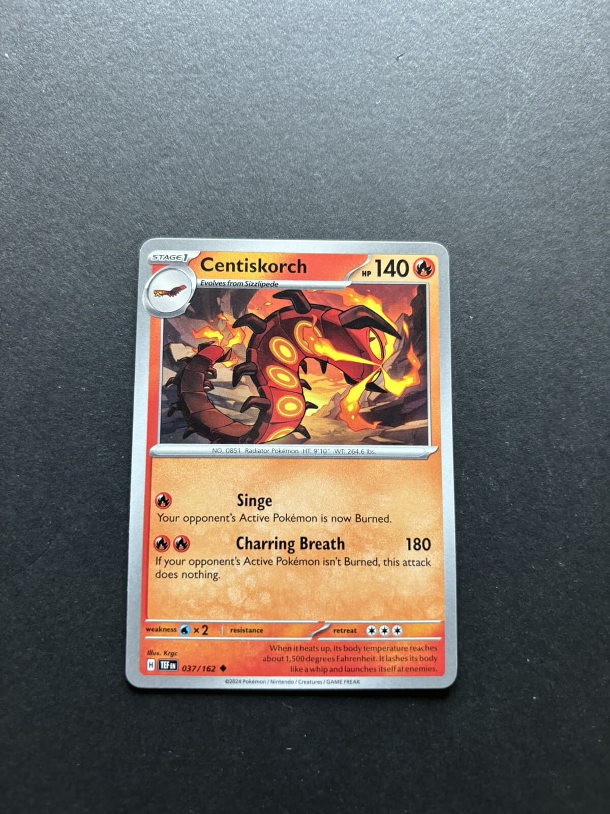 2024 Pokémon Temporal Forces - Centiskorch No. 37/162
