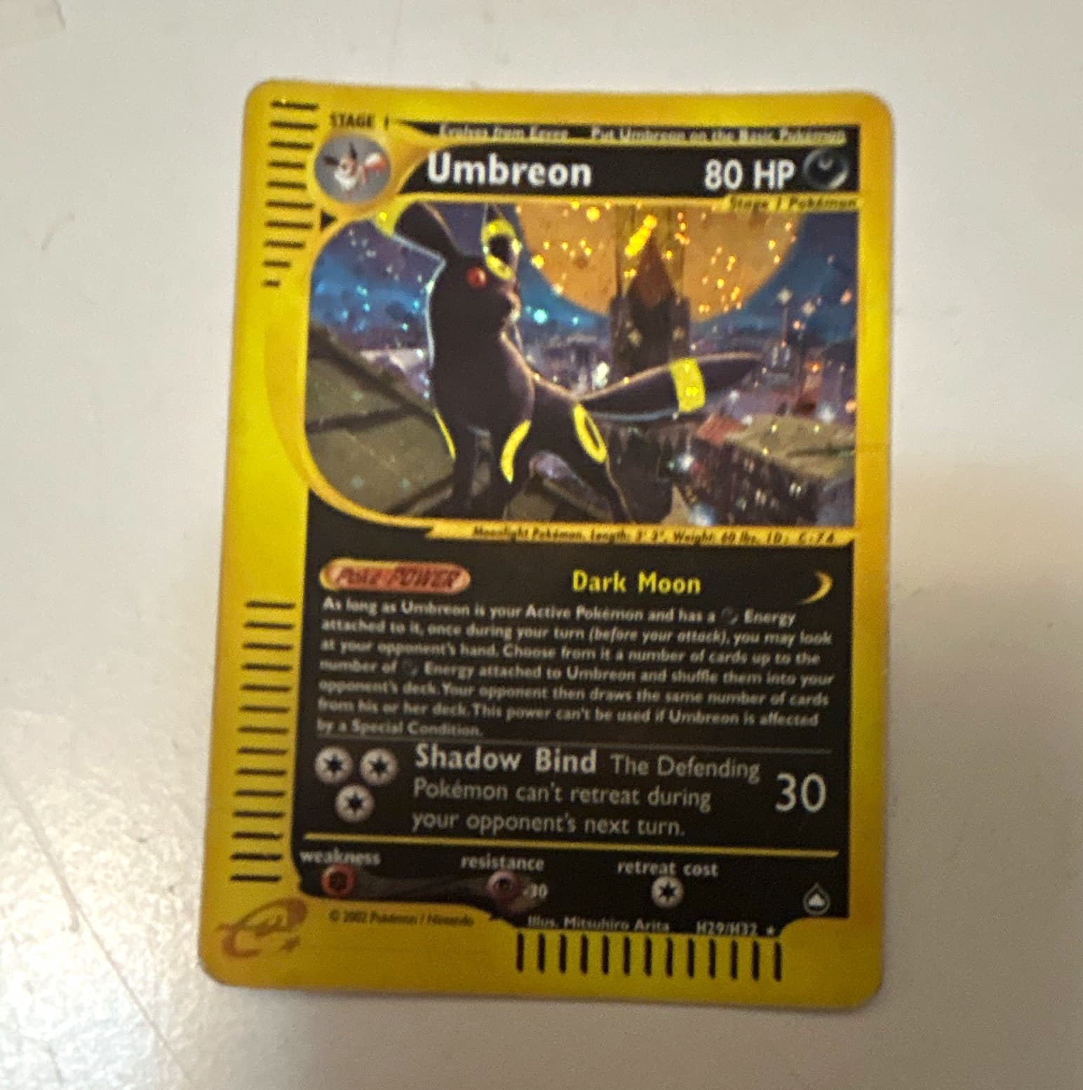 Nintendo Umbreon Aquapolis Holo Rare H29/H32 English 2003 80 HP