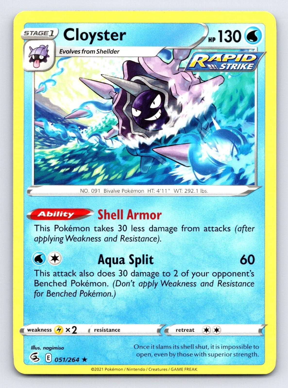 Cloyster 051/264 Rare Fusion Strike Pokemon Lightly Played