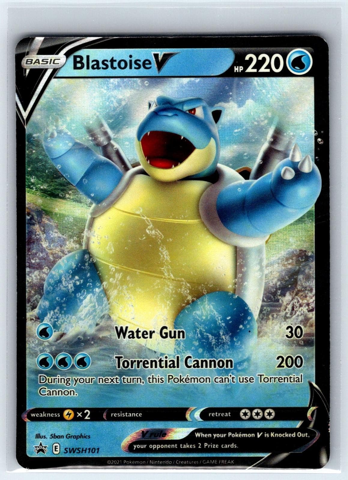 Blastoise V SWSH101 Holo Promo Sword & Shield Promo Pokemon Lightly Played