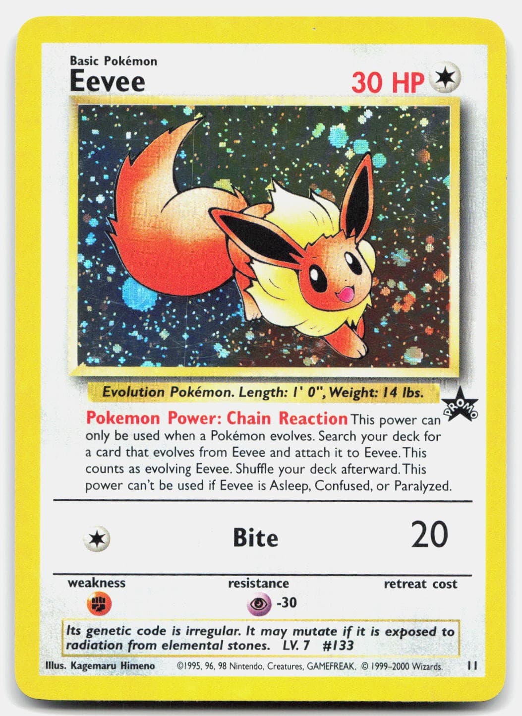 Eevee 11 Promo Wizards Black Star Promos Pokemon Holo Lightly Played