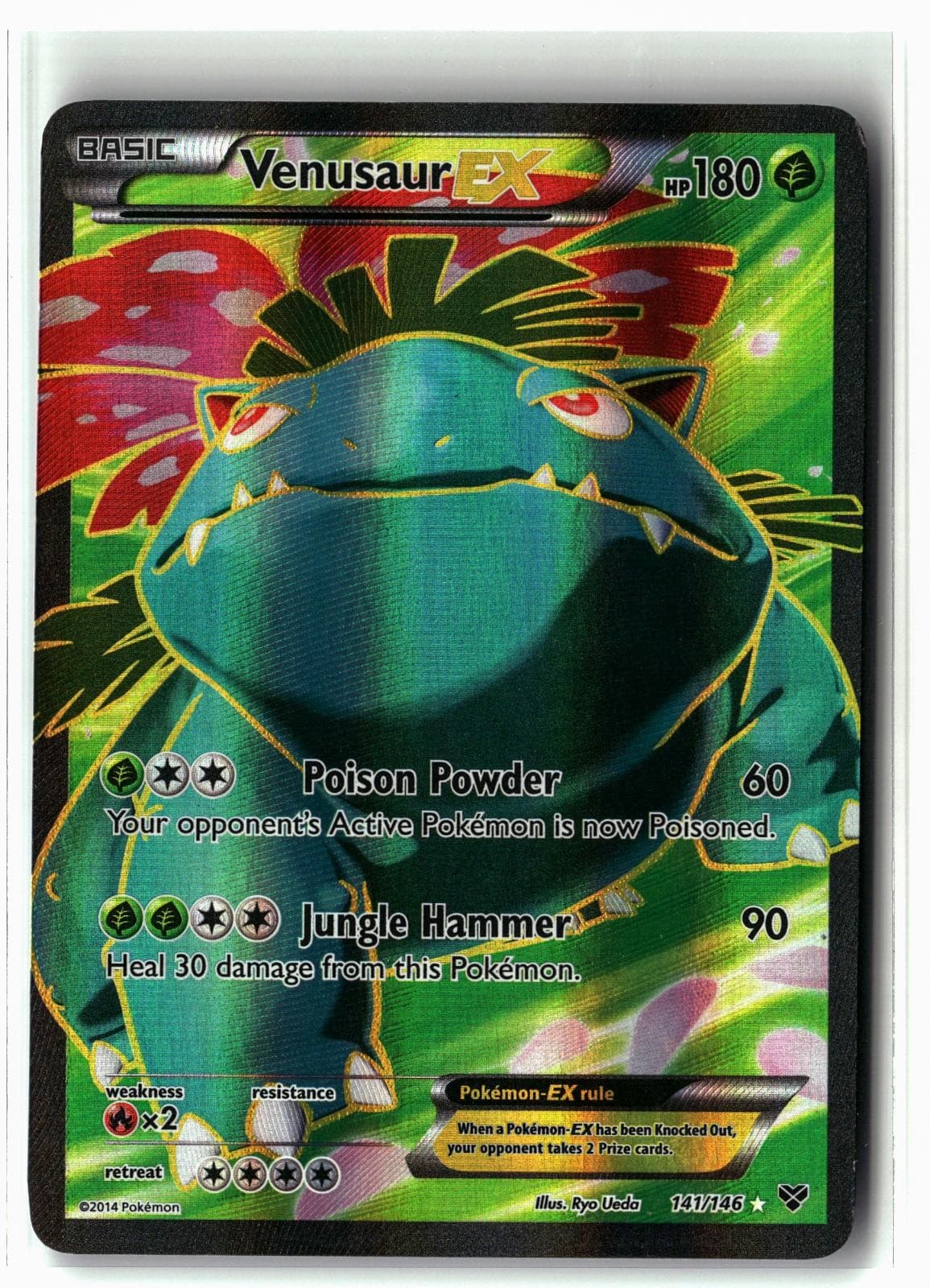 2014 Venusaur EX ⭐️ 141/146 Holo Ultra Rare XY Pokemon LP