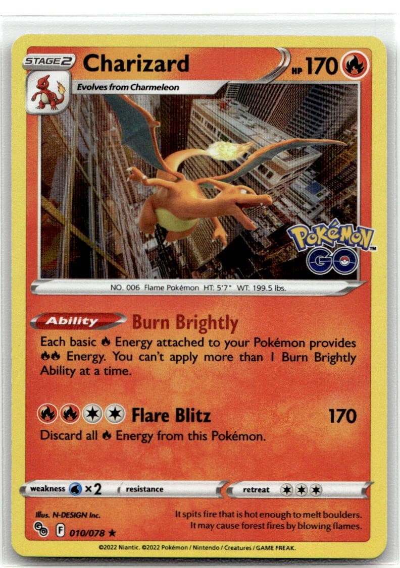 Charizard #10/78 (Holo) (NM) Pokemon GO PGO Pokemon