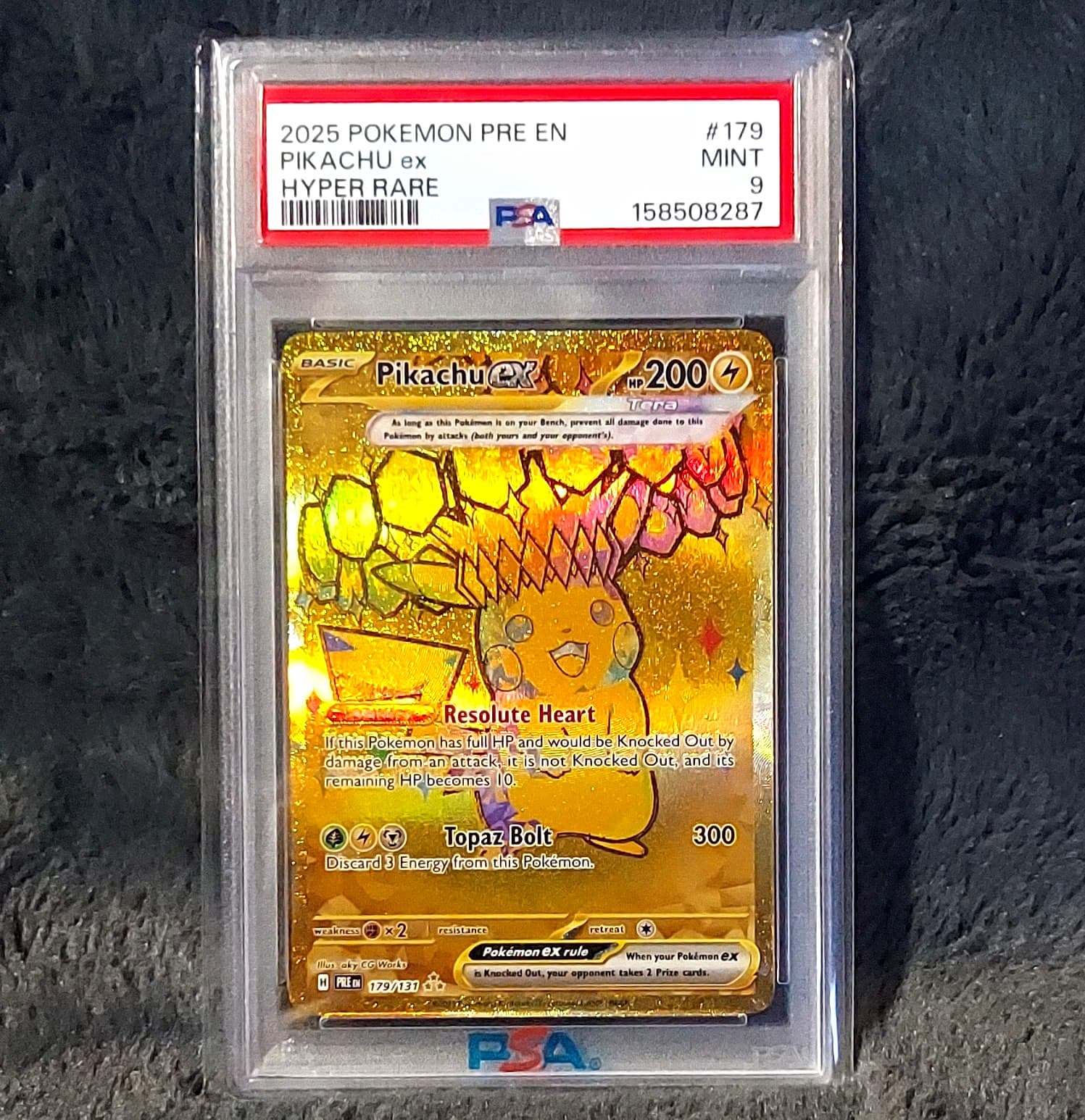 Pokemon Pikachu ex 179/131 SV Prismatic Evolutions Hyper Rare Holo PSA 9 EN