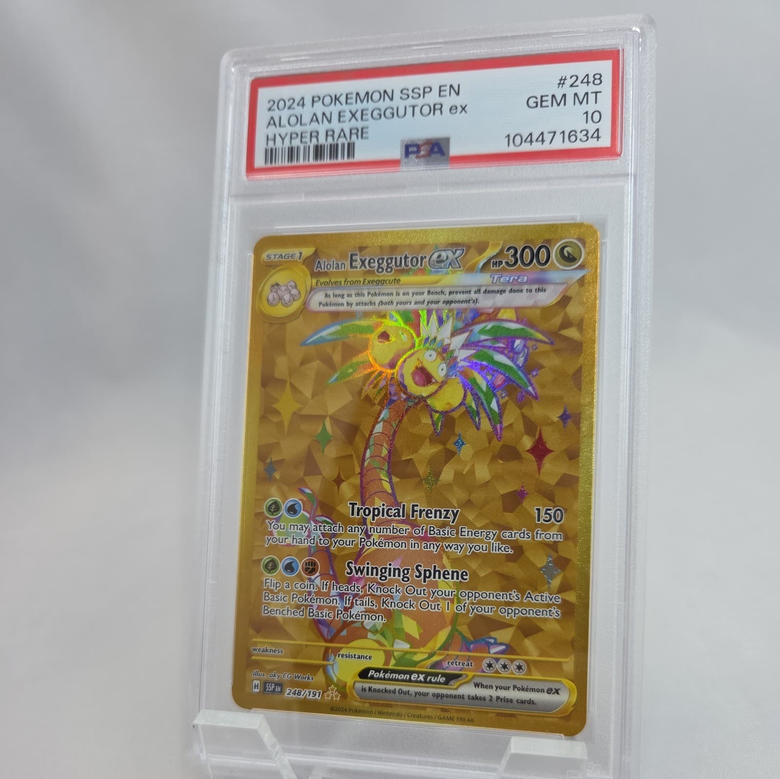 Alolan Exeggutor ex 248/191 Sv08: Surging Sparks Holo PSA 10