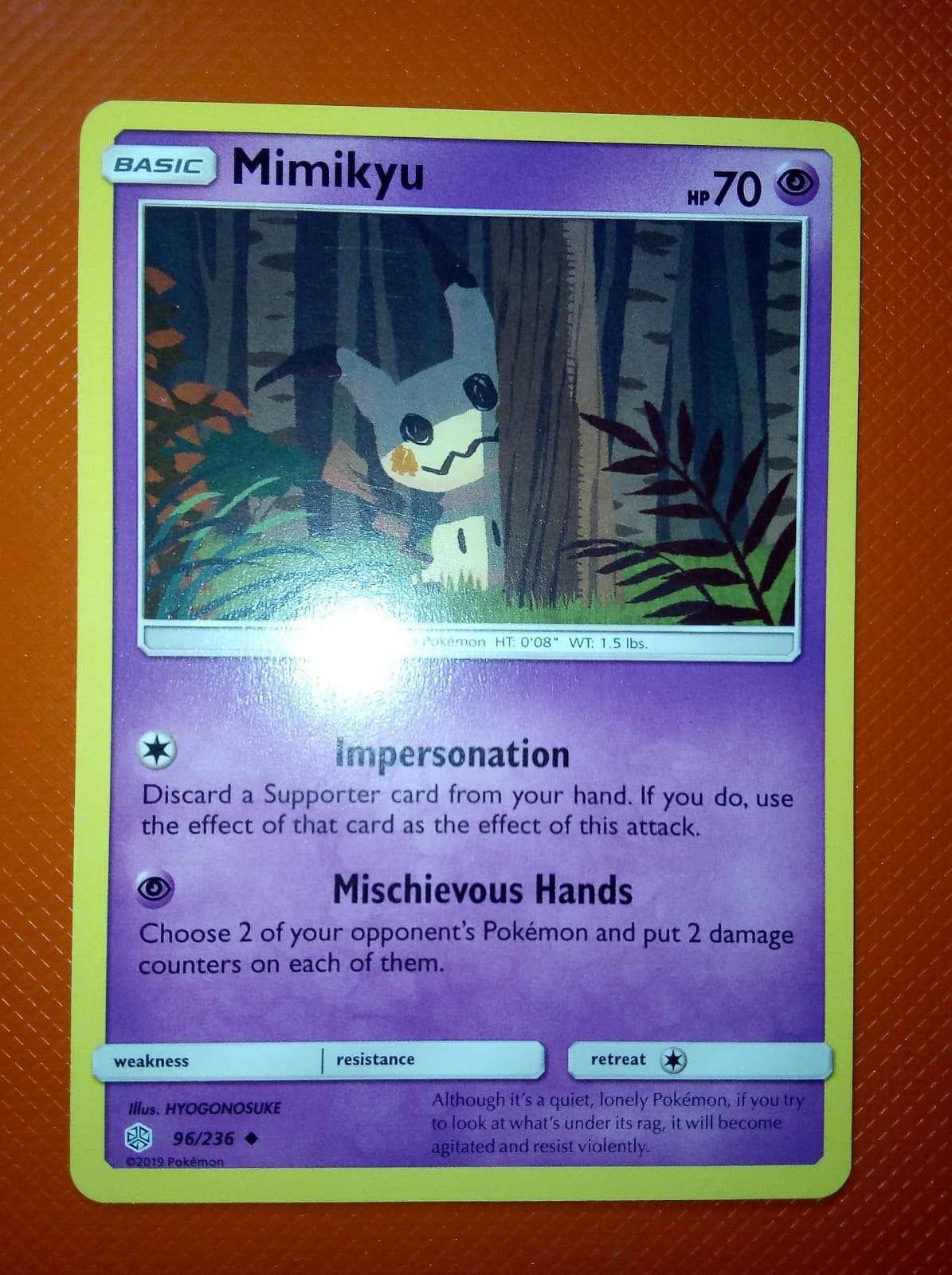Pokemon Card Mimikyu Eclissi Cosmica 96/236 Eng