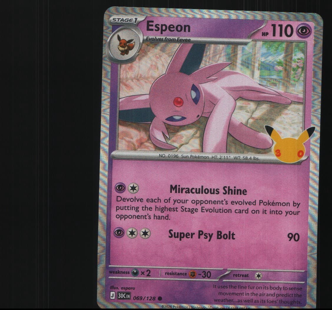 Espeon 069/128 Common ME: 30th Celebration Pokemon Holo Near Mint