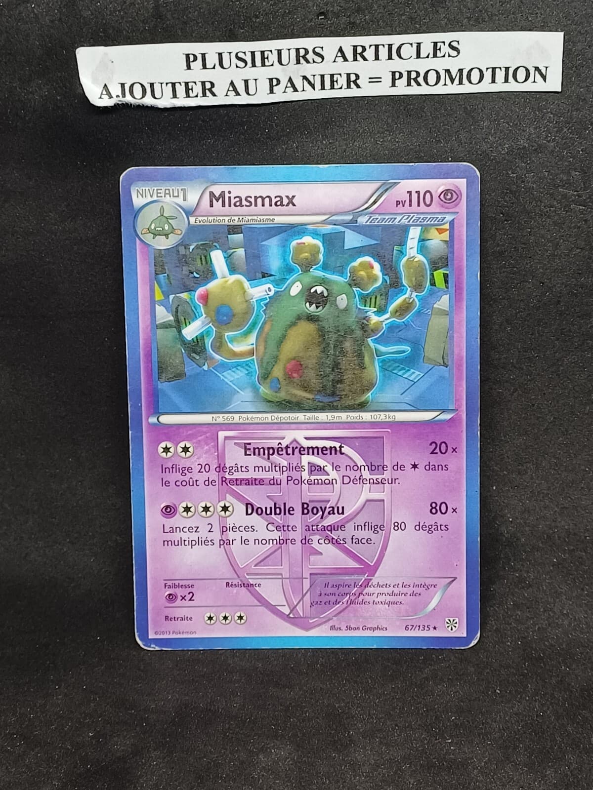 Miasmax -N&B:Tempête Plasma-67/135-Carte Pokemon Française Rare
