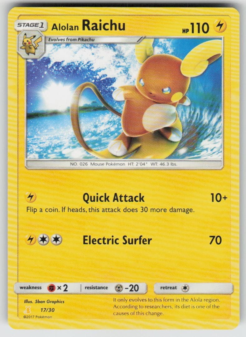 ALOLAN RAICHU (#17 NON-HOLO) 17/30 LP SM Trainer Kit: Lycanroc & Raichu Pokemon