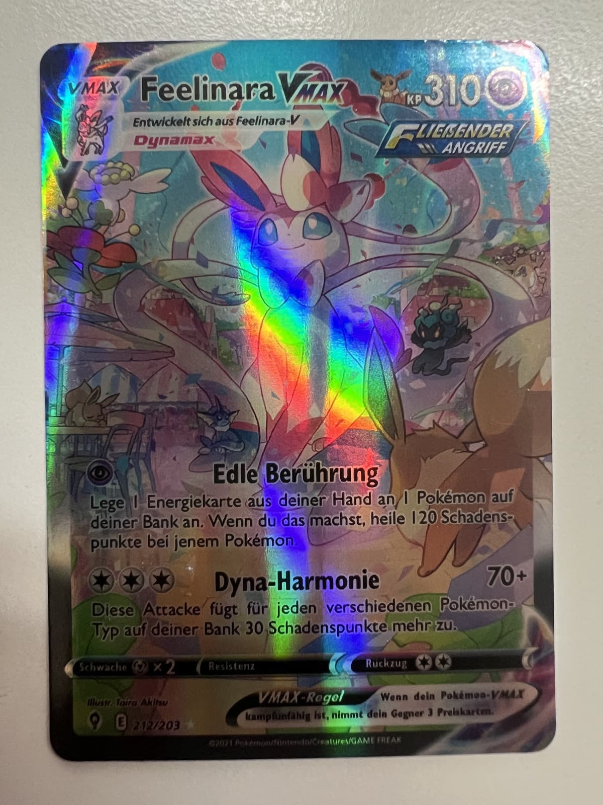 Pokémon Karte Feelinara VMAX 212/203 Drachenwandel auf deutsch