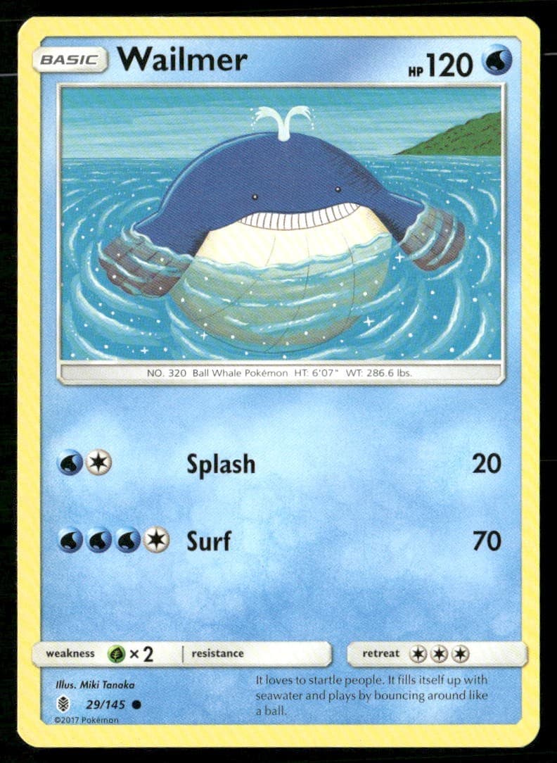 Wailmer 29/145 Common Guardians Rising Pokemon Moderately Played