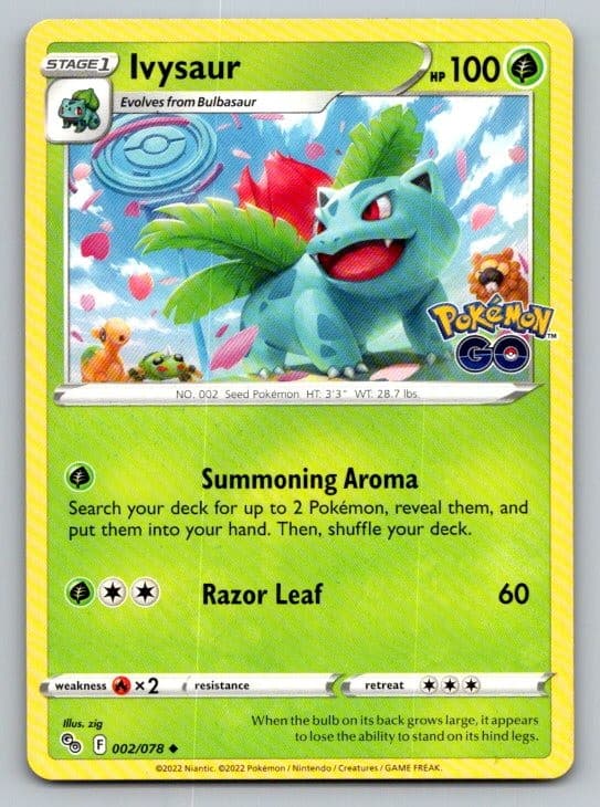 Ivysaur Pokemon GO 002/078 NM