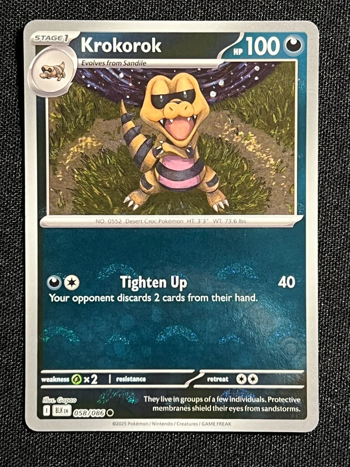 Pokemon Black Bolt Krokorok 58/086 Poke Ball