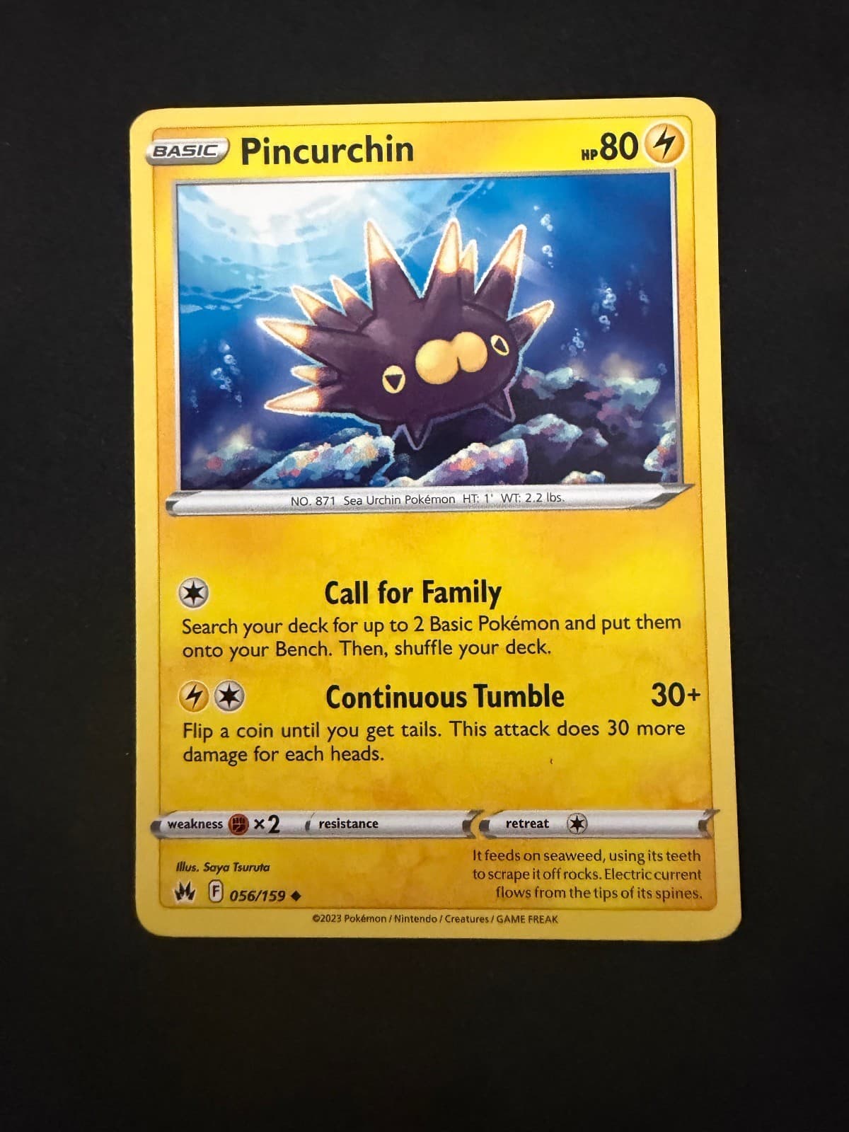 Pincurchin 056/159 Uncommon Crown Zenith Pokemon Near Mint
