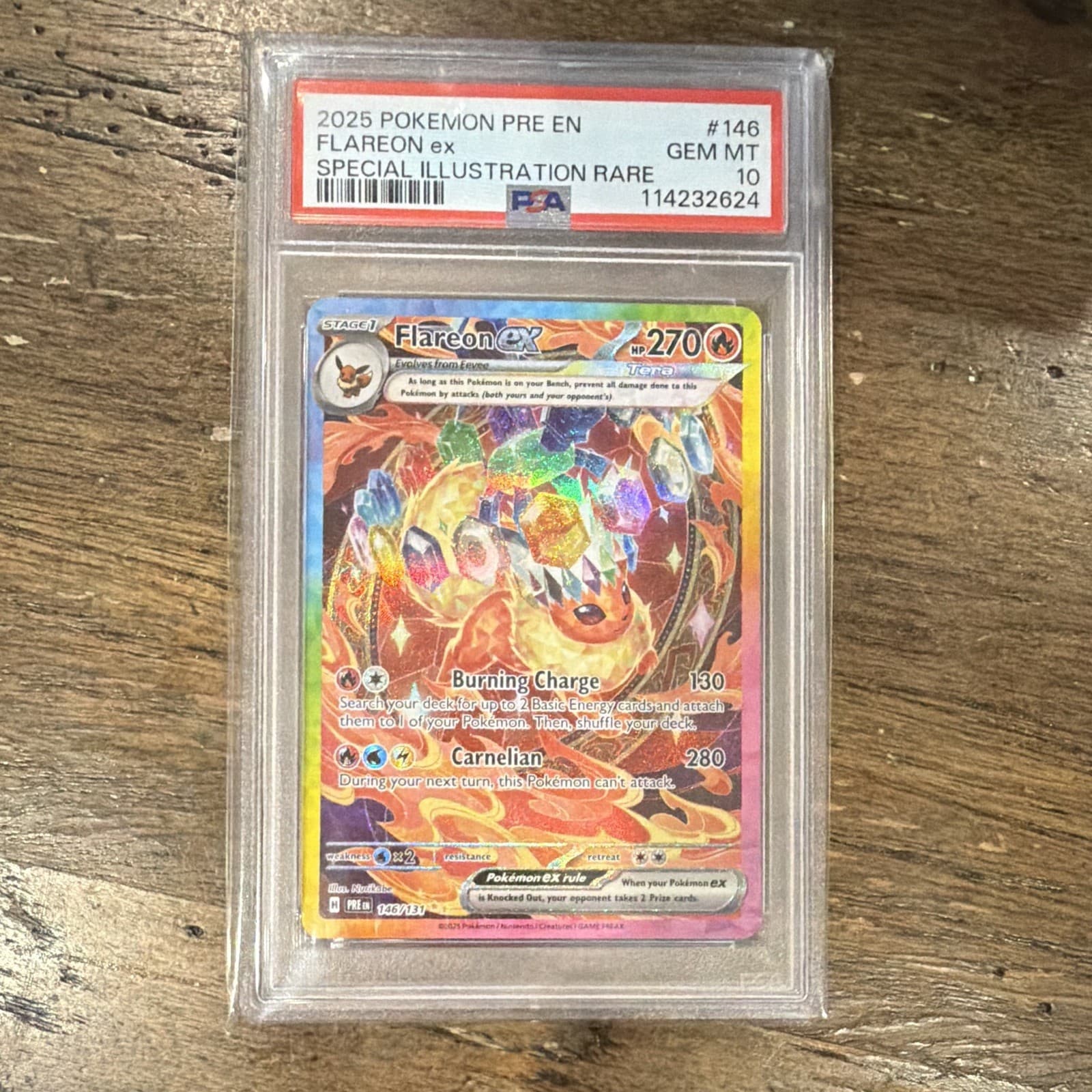 Pokemon Flareon ex Prismatic Evolutions 146/131 SIR Holo EN PSA 10 2025