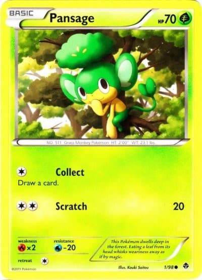 Pansage - 1/98 - Common (Near Mint) Emerging Powers - Grass Pokémon