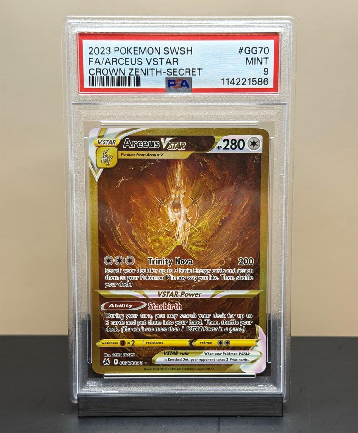 Arceus VSTAR GG70/GG70 Holo Secret Rare Crown Zenith Galarian Gallery PSA 9