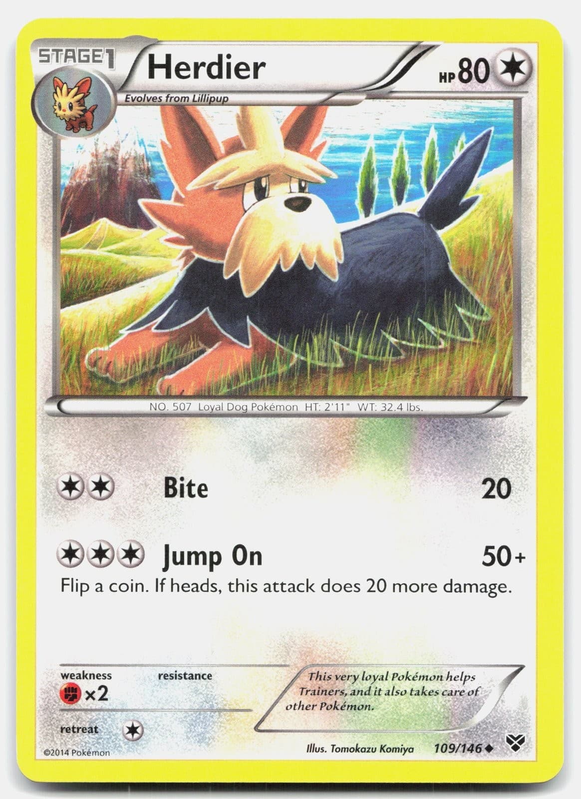 Pokemon Herdier 109/146 XY NM