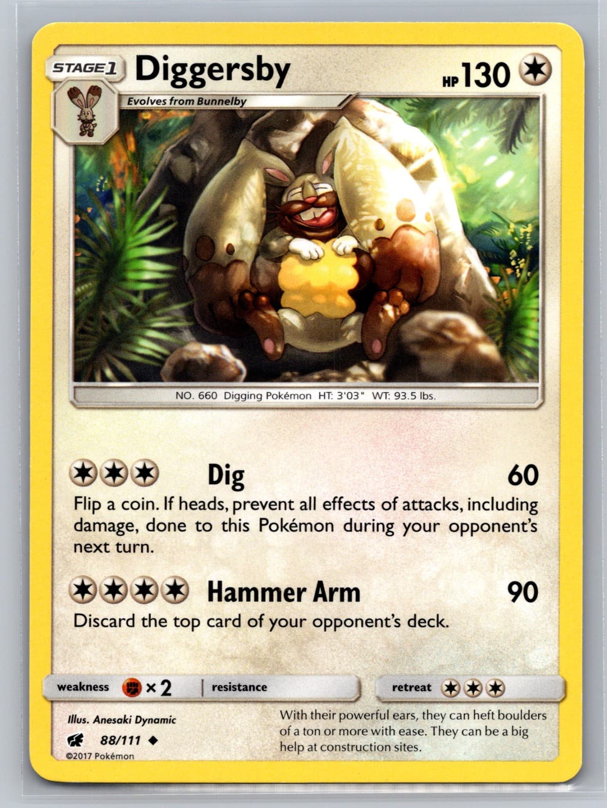 Diggersby 88/111 - SM - Crimson Invasion - Pokémon TCG - LP