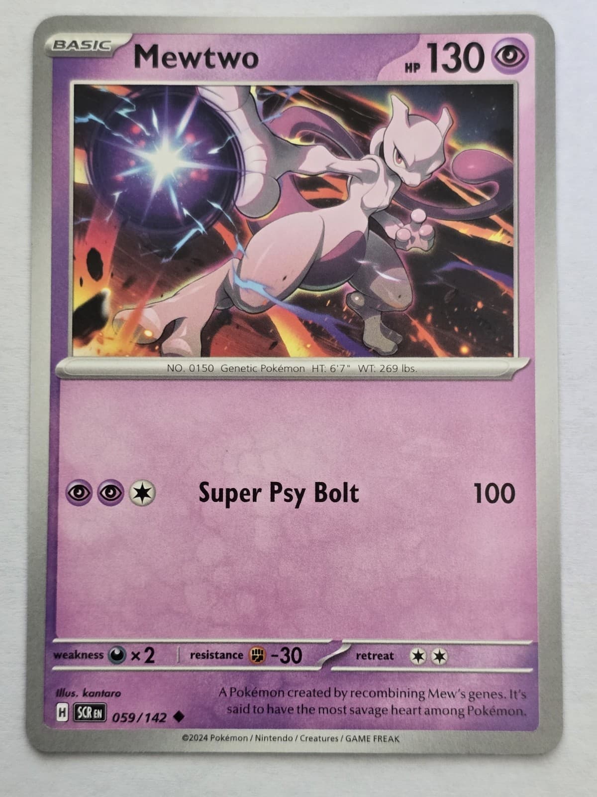 Mewtwo Stellar Crown 59/142 Pokemon Card NM