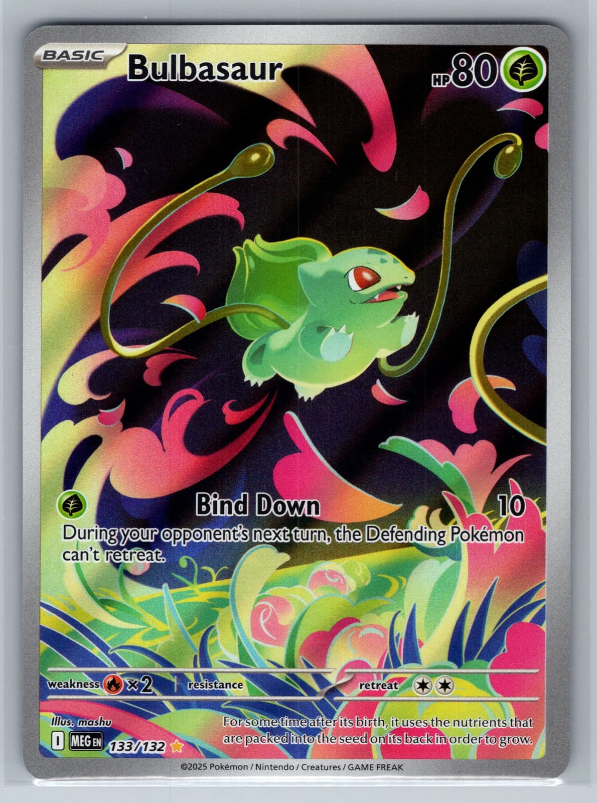 Pokemon 2025 Mega Evolution Bulbasaur #133/132 Secret Rare — photo 1 of 2