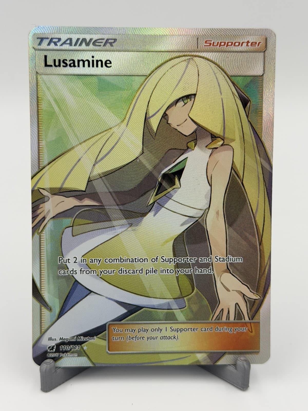 Lusamine 110/111 Crimson Invasion Full Art Ultra Rare Trainer Pokémon Card NM