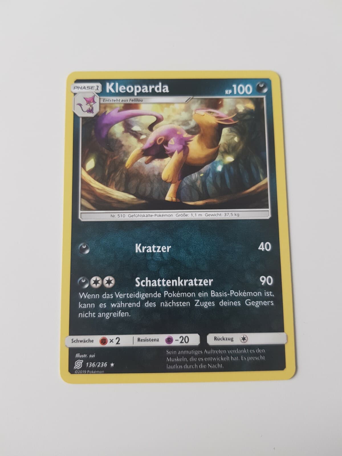 Pokemon Karte Kleoparda Rare 136/236 Bund der Gleichgesinnten