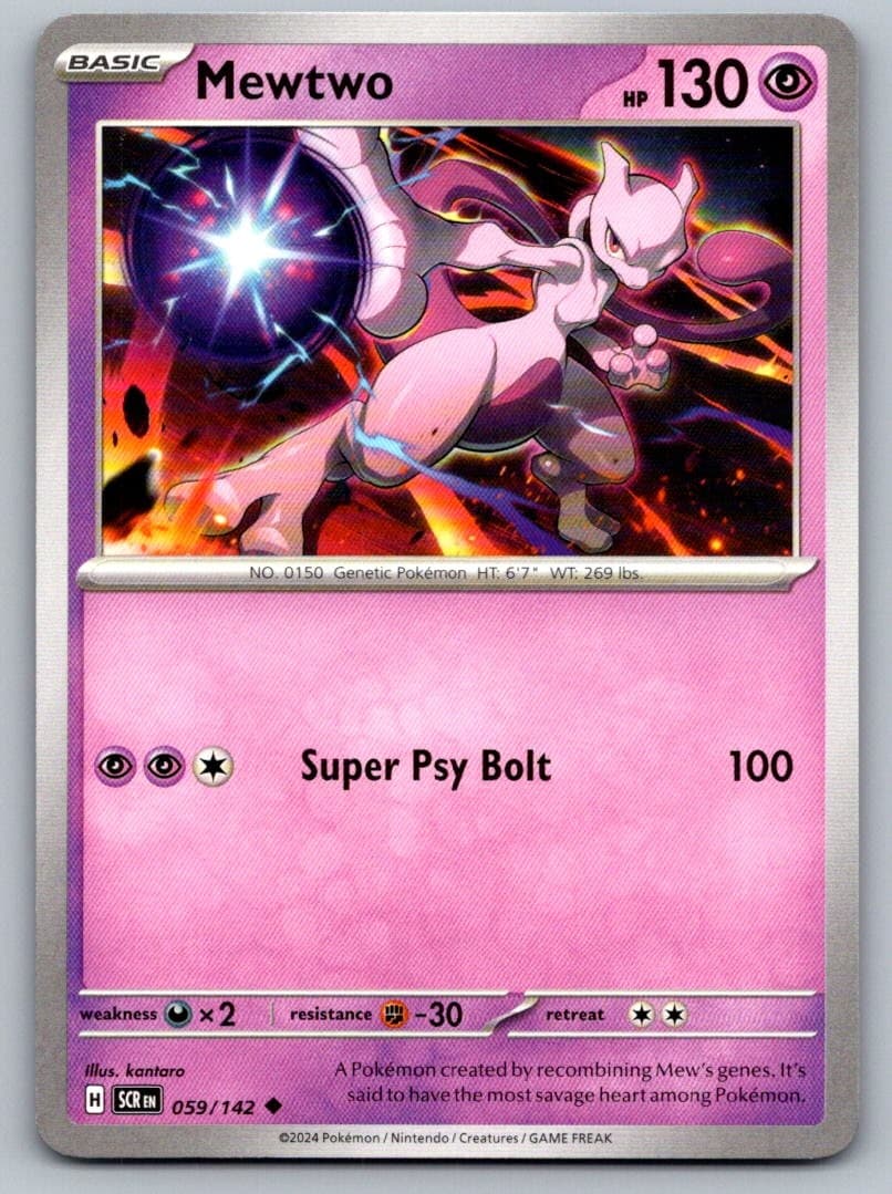 Mewtwo 59/142 Uncommon Stellar Crown Pokemon Near Mint