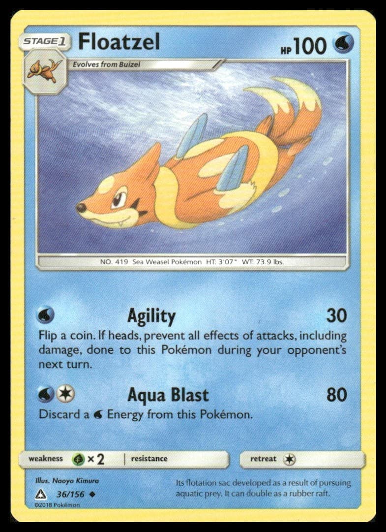 Floatzel 36/156 Uncommon Ultra Prism Pokemon Lightly Played