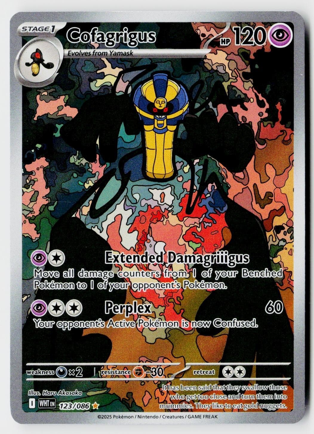 Cofagrigus 123/086 Illustration Rare White Flare Pokemon Holo Near Mint