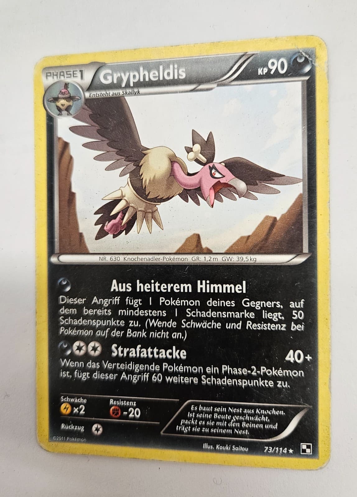 Pokémonkarte Grypheldis 73/114 Schwarz & Weiss Selten