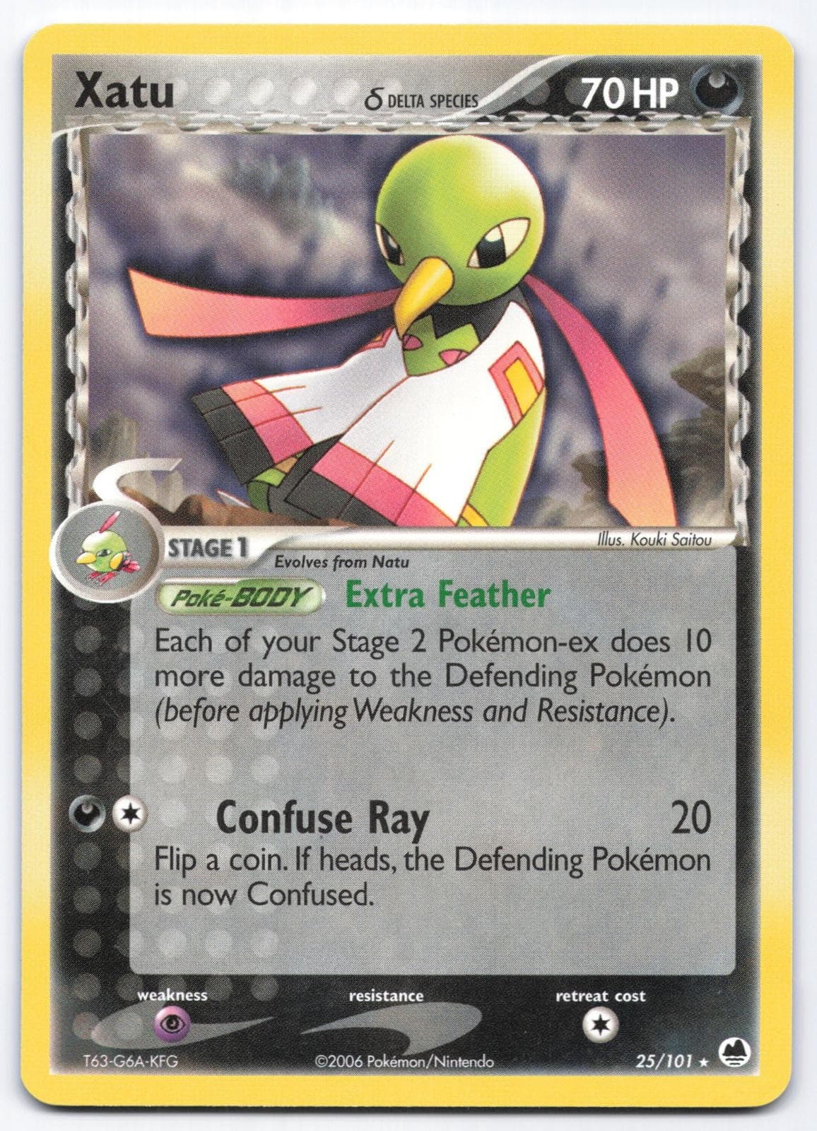 Xatu 25/101 Dragon Frontiers Non-Holo Rare Pokemon Card Kouki Saitou LP PC259