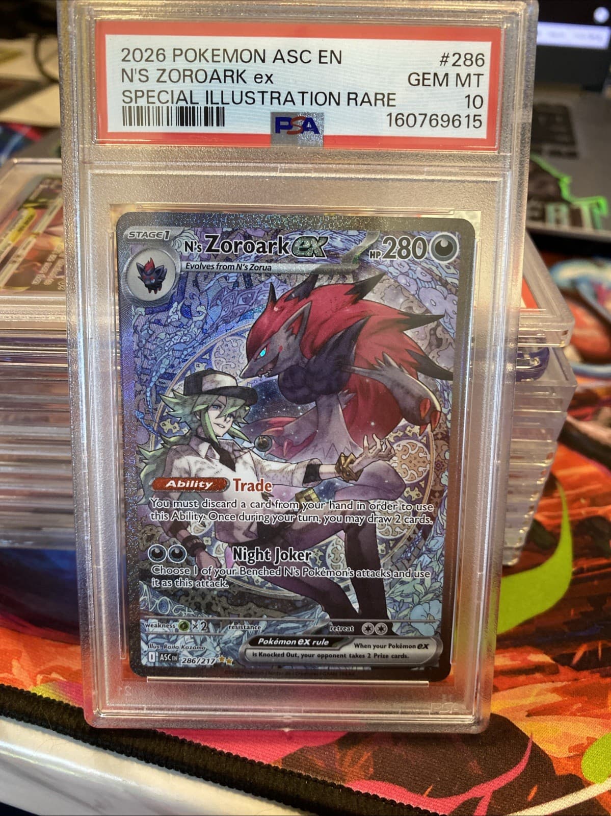 N’s Zoroark Ex 286/217 Ascended Heroes PSA 10