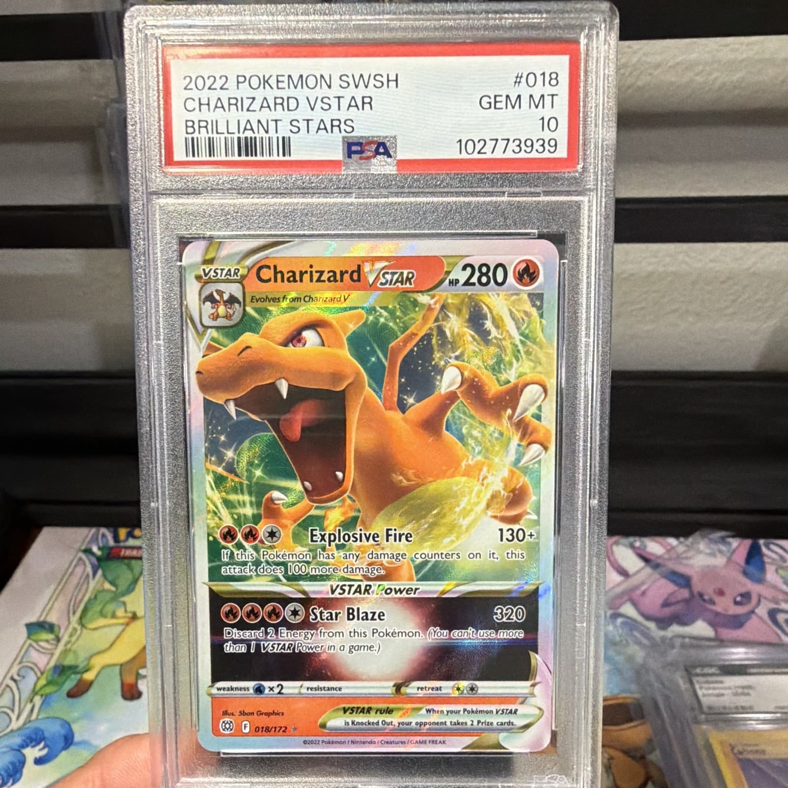 PSA 10 Charizard VSTAR 018/172 Swsh09: Brilliant Stars Holo