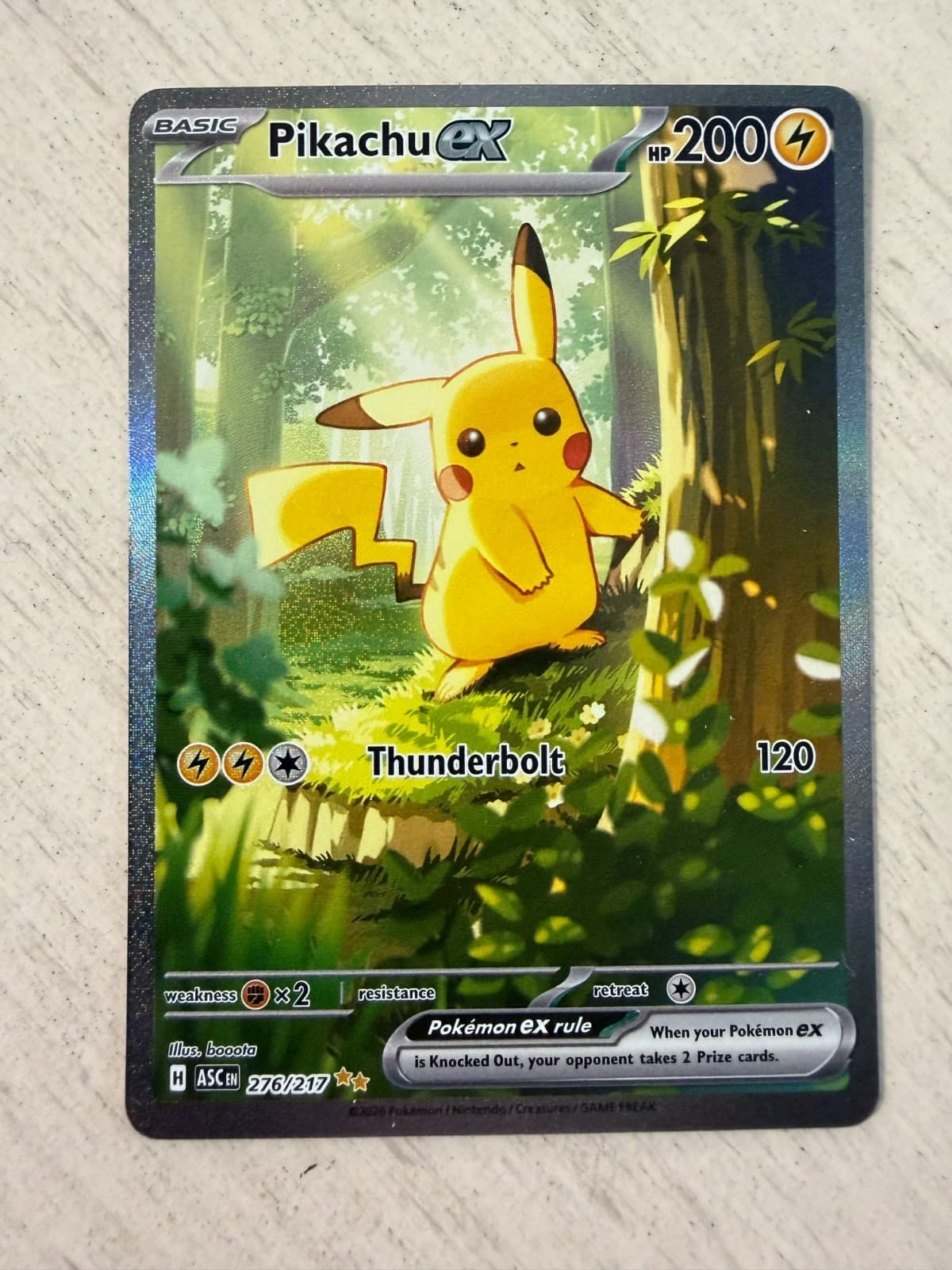 Pikachu ex 276/217 SIR Ascended Heroes Pokemon 2026 Very Clean NM