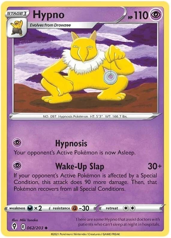 POKEMON HYPNO EVOLVING SKIES 062/203 NM/Mint PACK FRESH