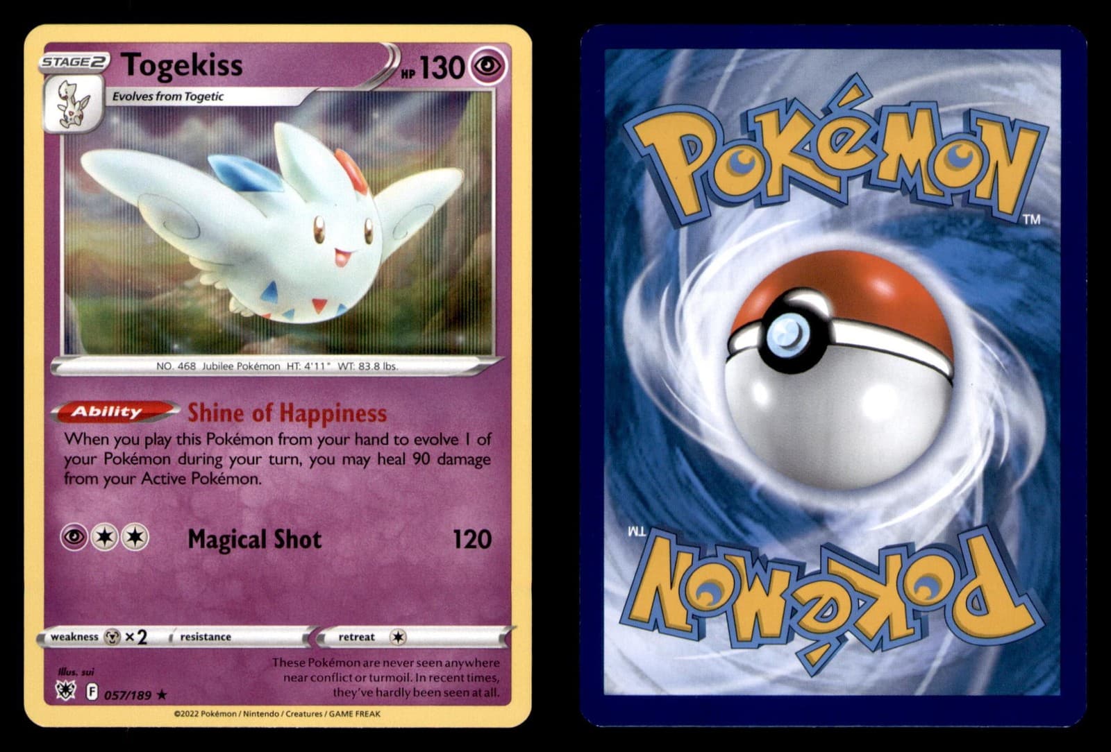 Pokemon Astral Radiance Togekiss 057/189 Holo 2022 Rare