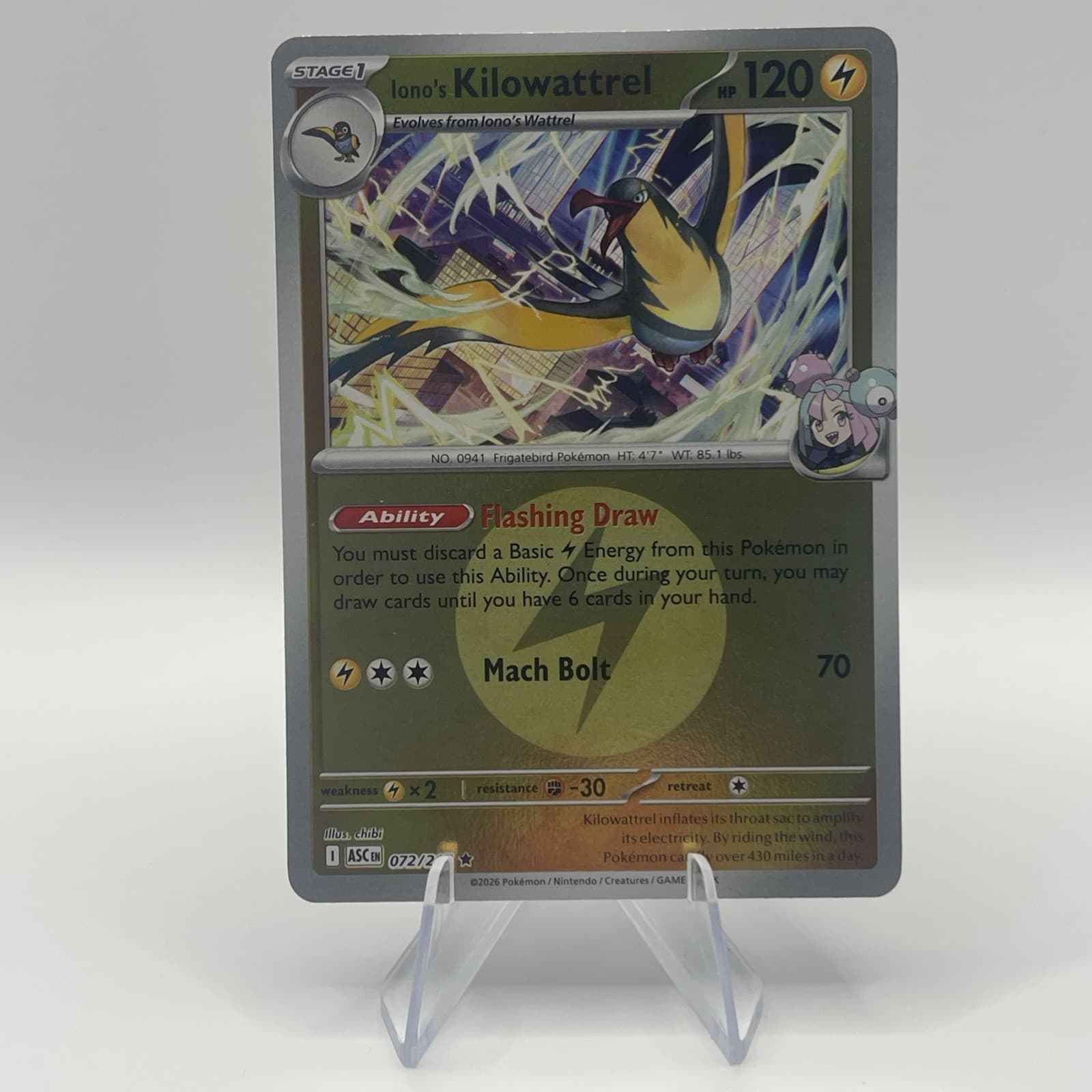 Iono's Kilowattrel [Energy] #72 Pokemon Ascended Heroes