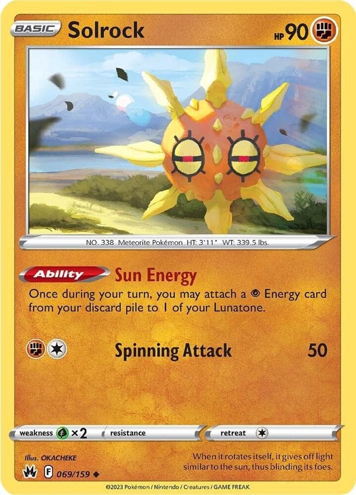 Solrock 69/159 Uncommon Crown Zenith Pokemon NM/LP