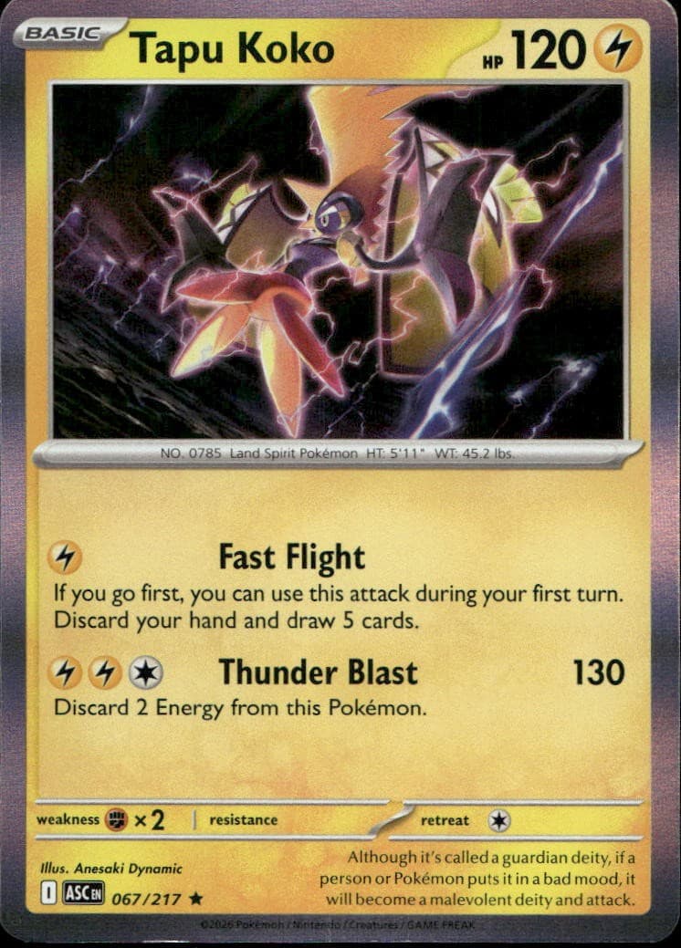 Tapu Koko 067/217 ME Ascended Heroes Holo R NM Pokémon — English