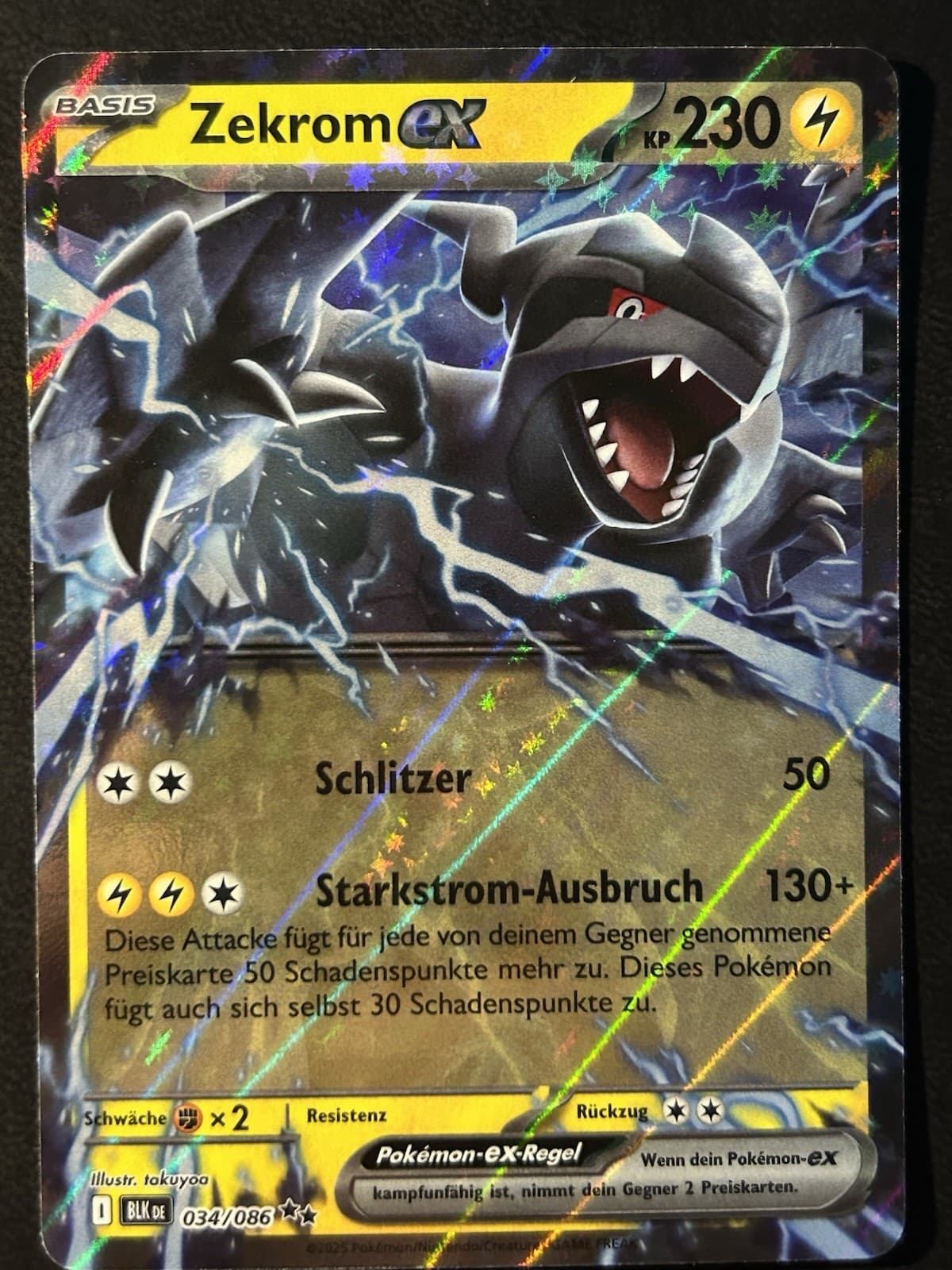 Pokemon Zekrom EX 34/86 Schwarze Blitze Double Rare Holo DE NM-Mint
