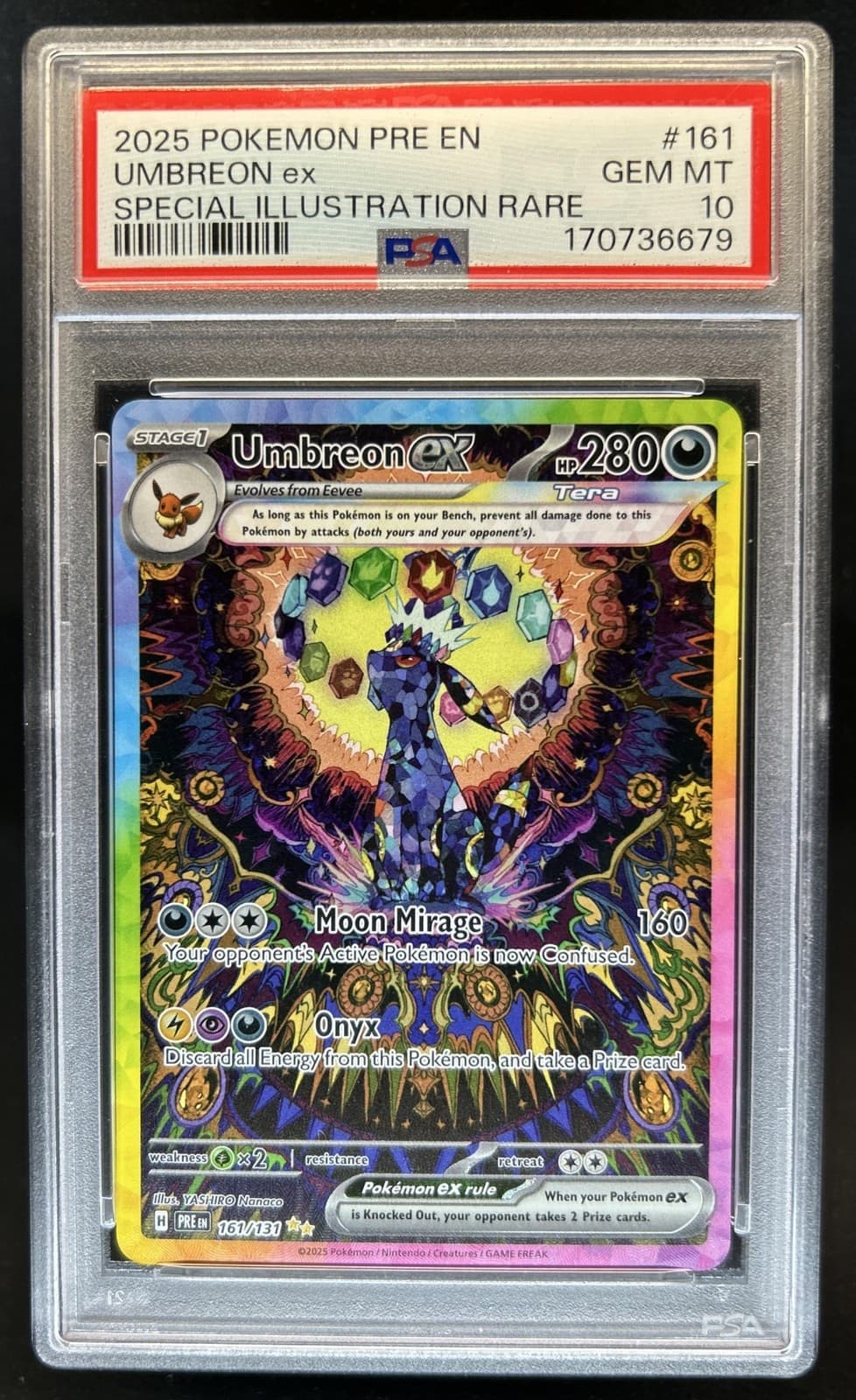 2025 Pokemon Prismatic Umbreon ex Special Illustration Rare #161/131 PSA 10